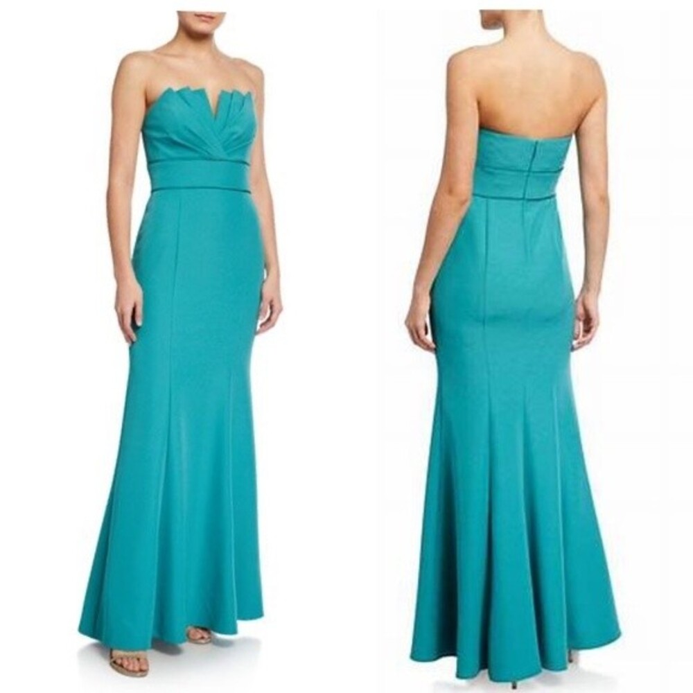 AIDAN MATTOX Strapless Mermaid Dress in Spring Green 2 NWT